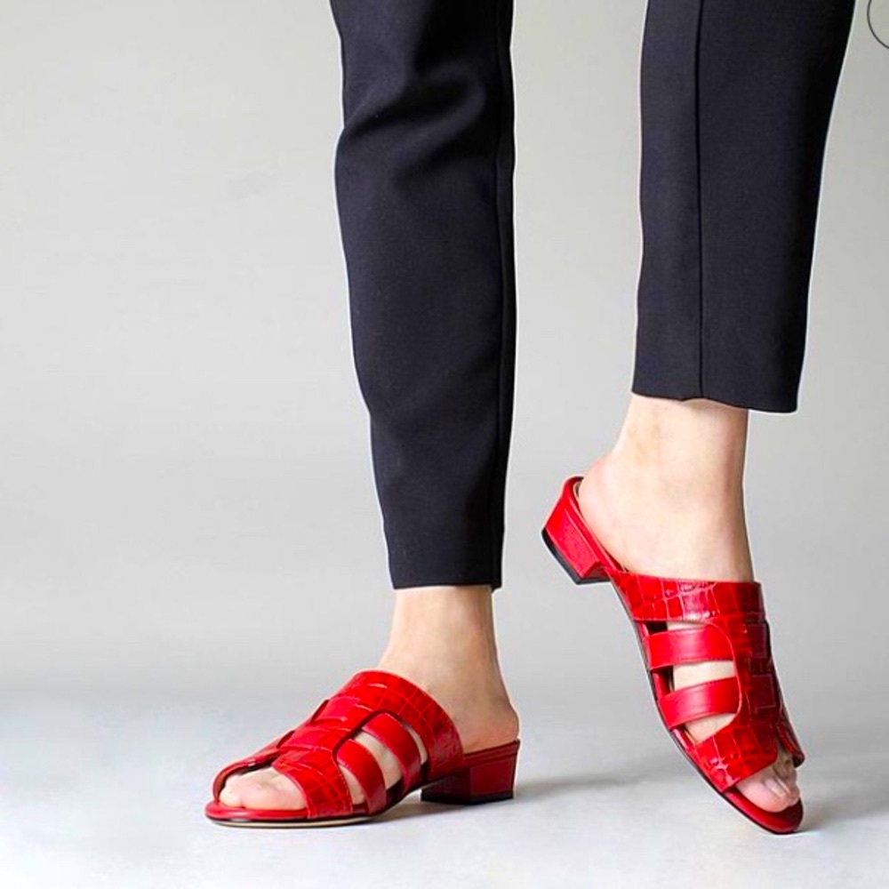 Hand Crafted Red Leather Sandals by Regina Romero Addy - Picture 5 of 12